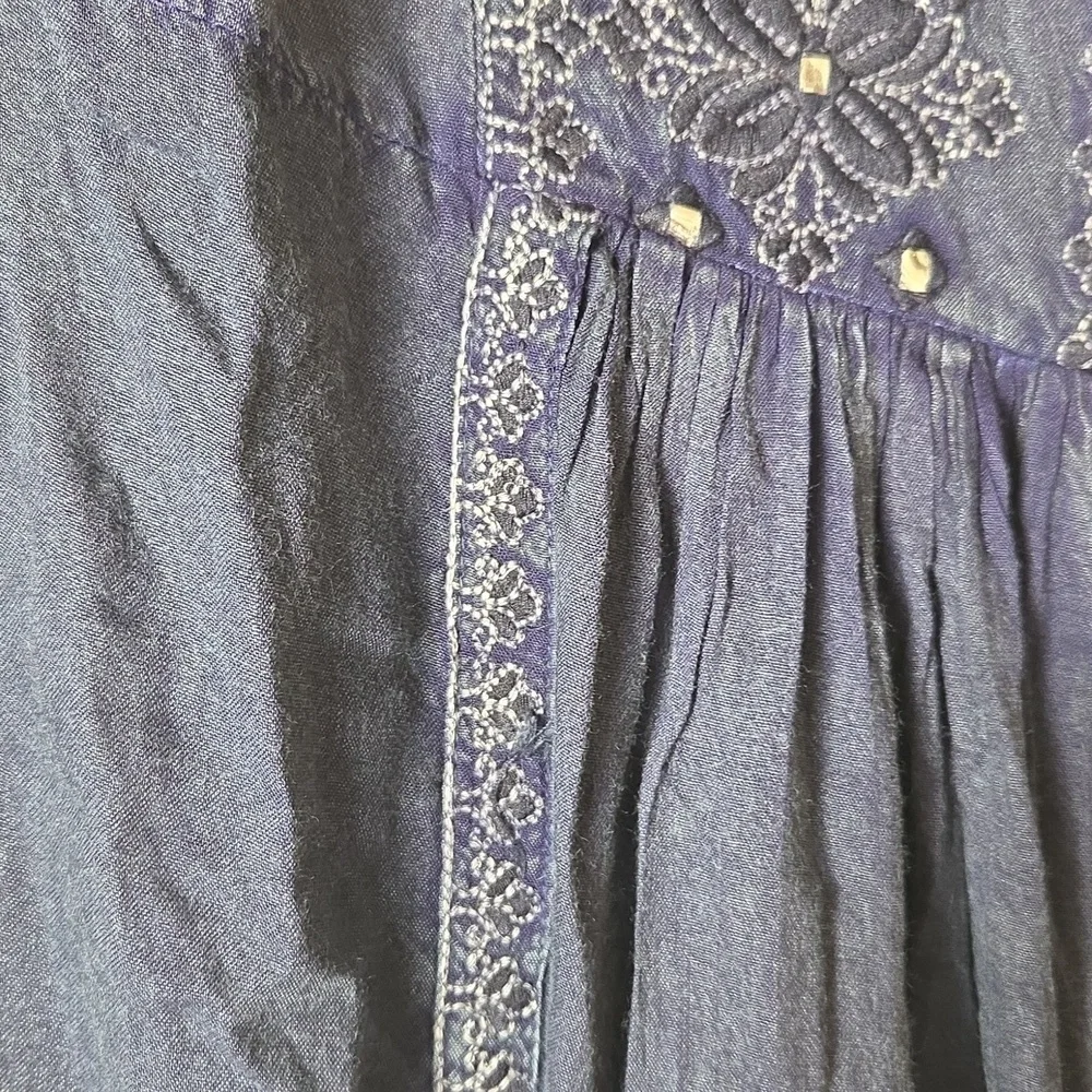 CIENNA Breese Blue Embroidered Dress,SZ S. - Picture 5 of 7